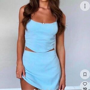 Tiger Mist Cedar Skirt set matching top blue